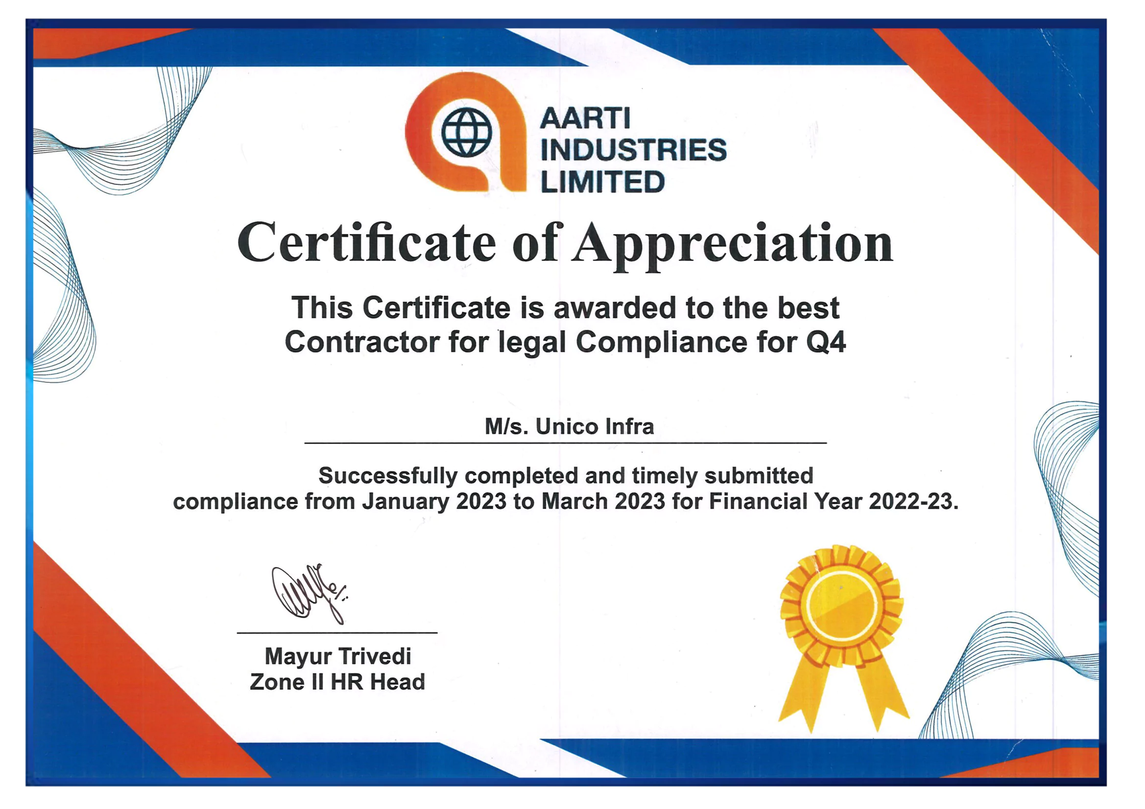 Certificate of Recognition